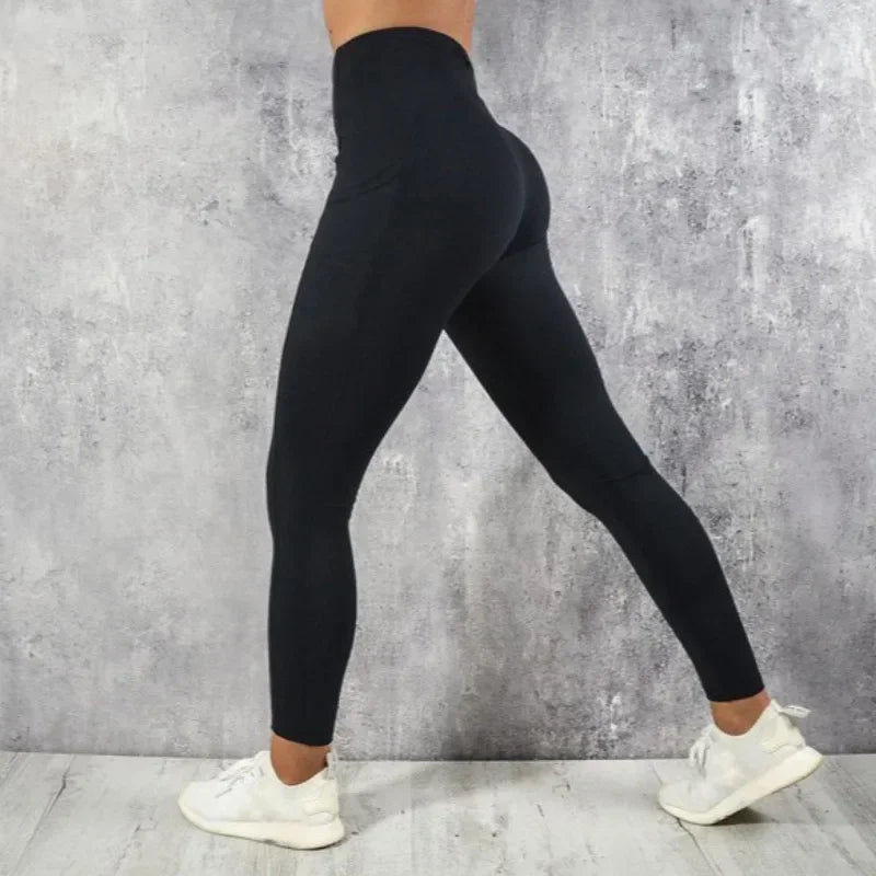 Women High Waist Pocket Butt Lift Leggings