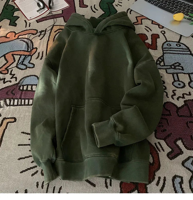 Vintage Washed Oversized Hoodie – Streetwear Harajuku Unisex Sweatshirt