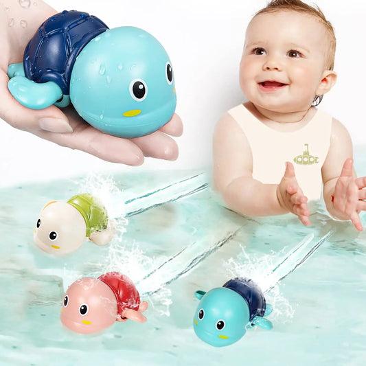 Cute Swimming Turtle & Whale Bath Toys – Kids Clockwork Water Play
