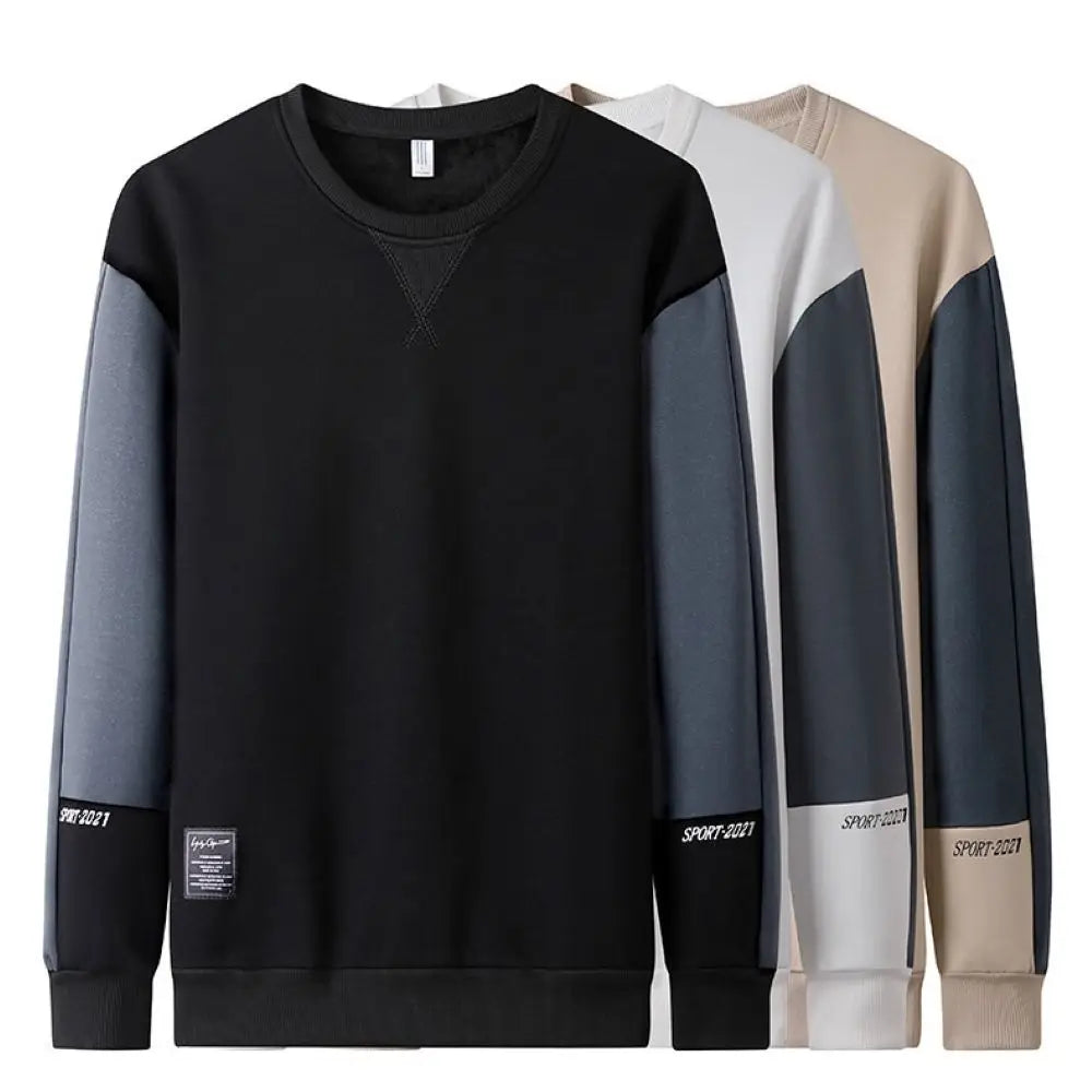 Men’s Loose Fit Sports Sweatshirt – Casual Round Neck Hoodie Style