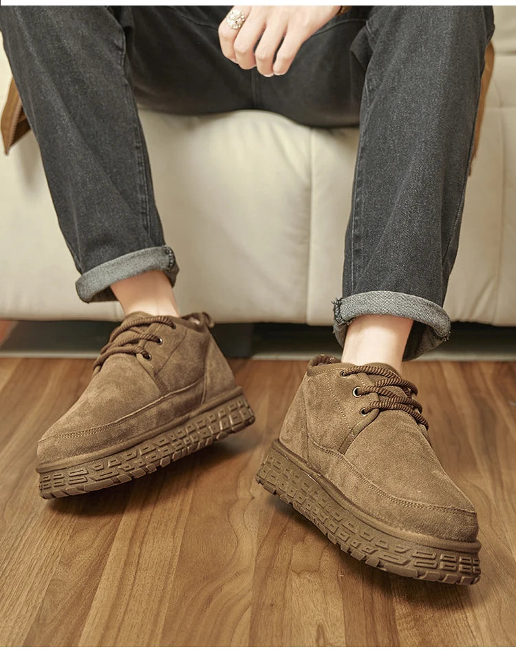 Men Chunky Sole Insulated Snow Boots