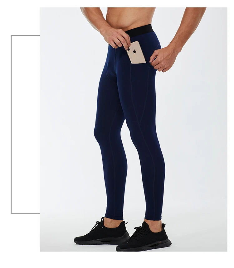 Men’s Thermal Compression Running Leggings – Fast Dry Fitness Tights for Winter Sports