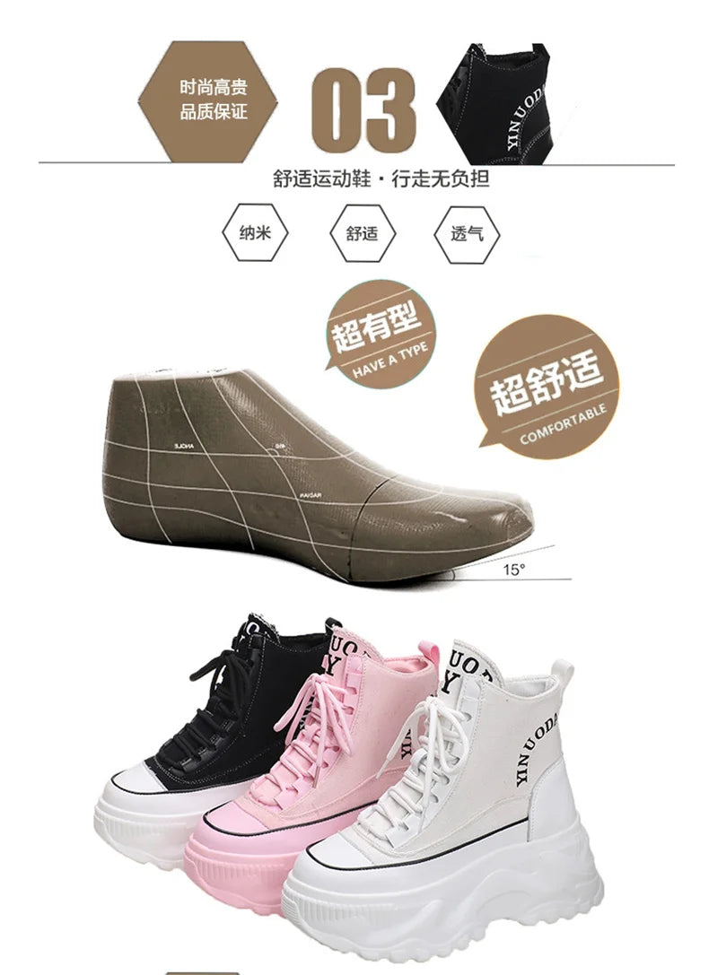 Women Chunky Platform Gothic Moto Boots