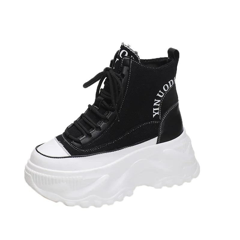 Women Chunky Platform Gothic Moto Boots