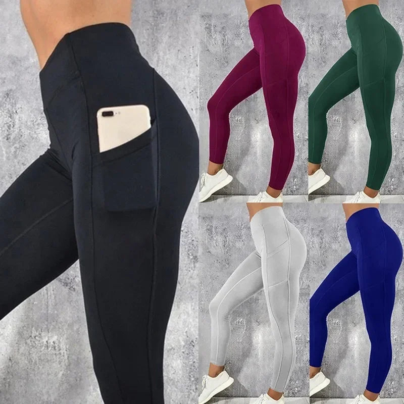 Women High Waist Pocket Butt Lift Leggings