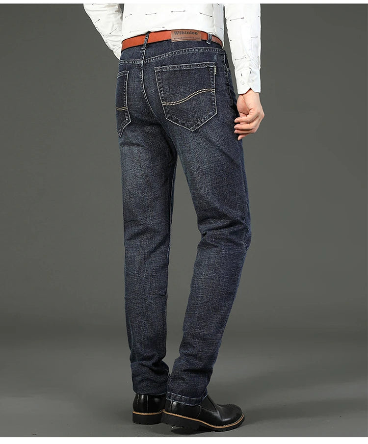 Men’s Straight-Leg Jeans – Classic Casual Denim Pants (Plus Size 28–40)