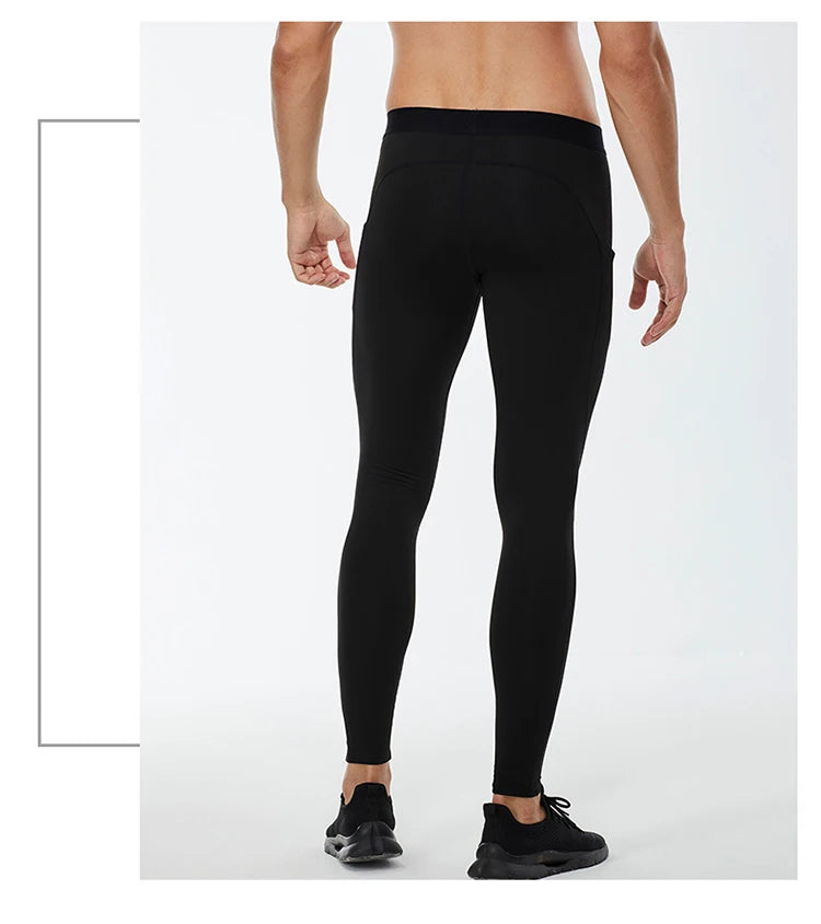 Men’s Thermal Compression Running Leggings – Fast Dry Fitness Tights for Winter Sports