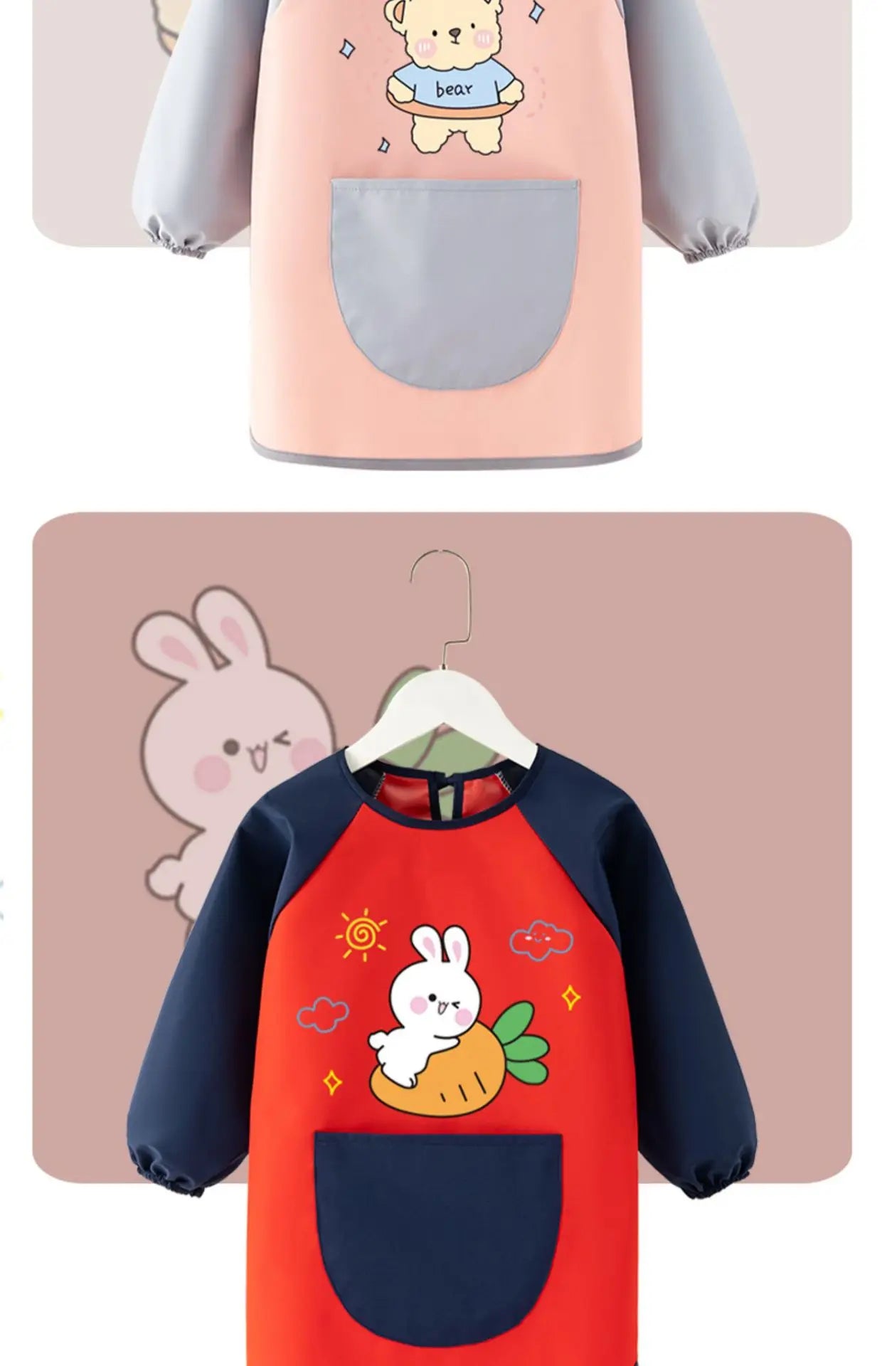 Waterproof Painting Bib – Baby Art Smock & Feeding Gown