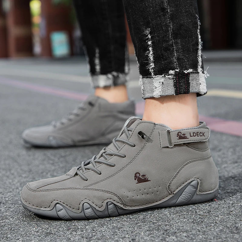 Men Italian Leather Chukka Driving Boots