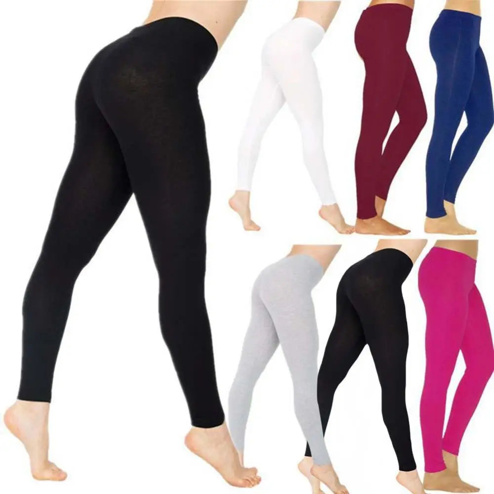 Women High Elastic Shiny Skinny Leggings
