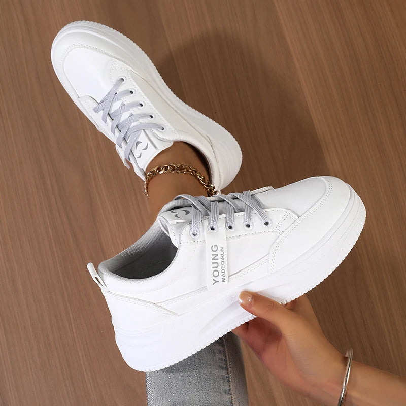 Women Soft Sole White Casual Sneakers