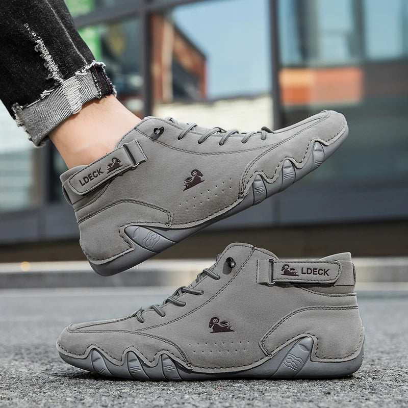 Men Italian Leather Chukka Driving Boots