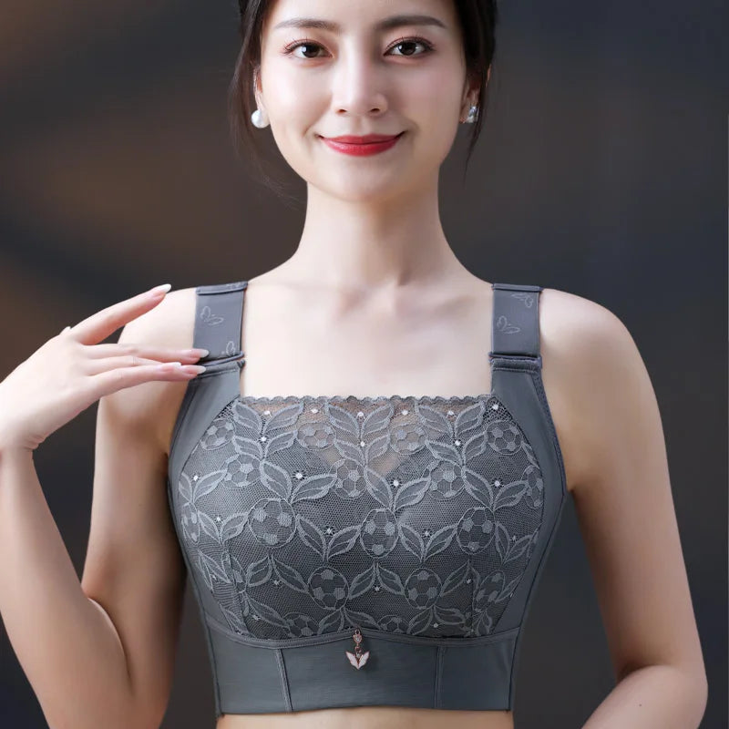 Women's Full Coverage Wirefree Plus Size Bra Non Padded lace Bra