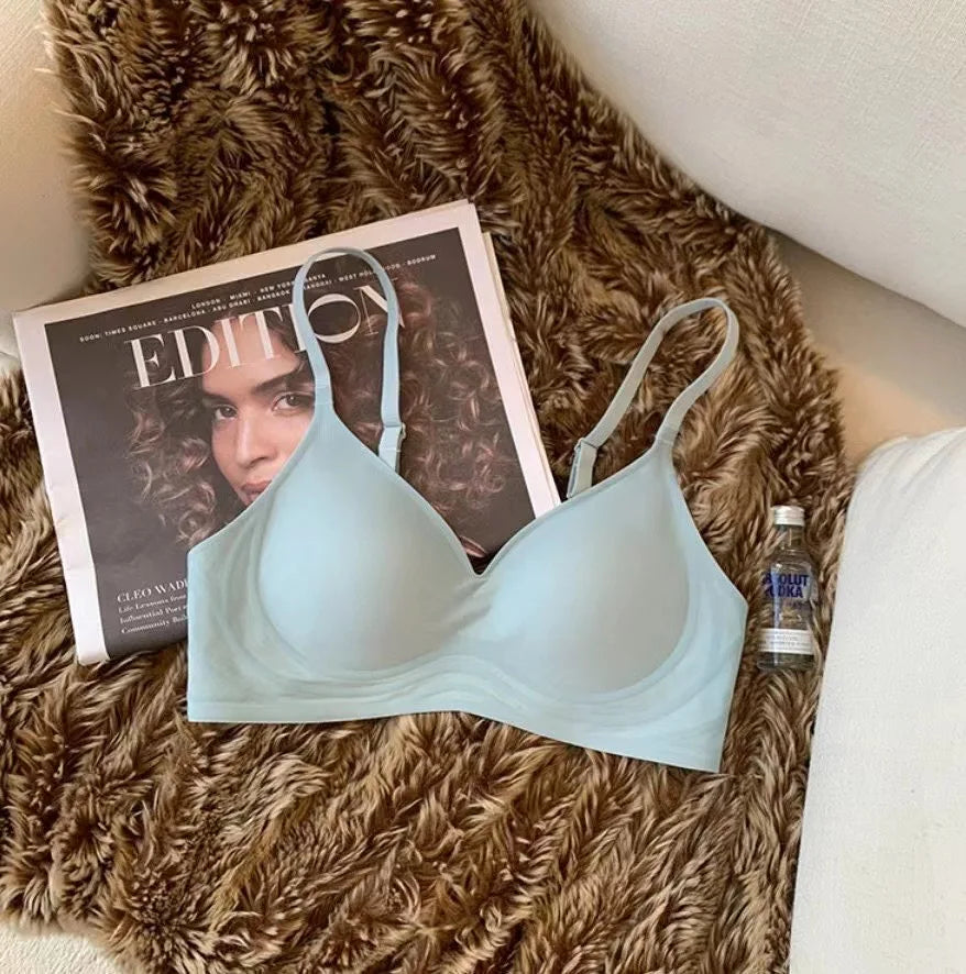 Traceless Naked Feeling Steel Ringless Underwear for Women Small Breasts Gathered, Soft Support, Breathable and Anti-sagging Bra