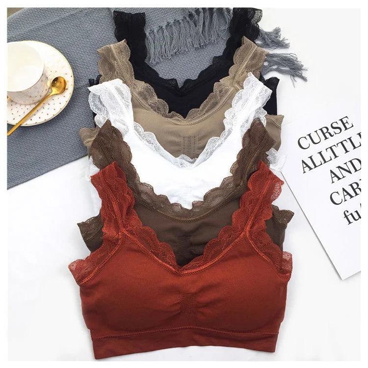 3D Sexy lace Lingerie Seamless Sport Bra Backless Strapless Top Bra Push Up Bralette Brassiere Women Underwear vest wrapped girl