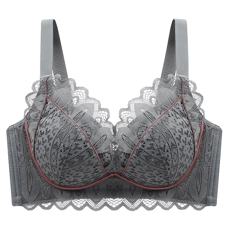 32-40ABC Chest Ventilate Wire-Free Bra Adjustable Strap Side Coverage Push-Up Bra Daily Wear Skin-Friendly High-Support Lingerie