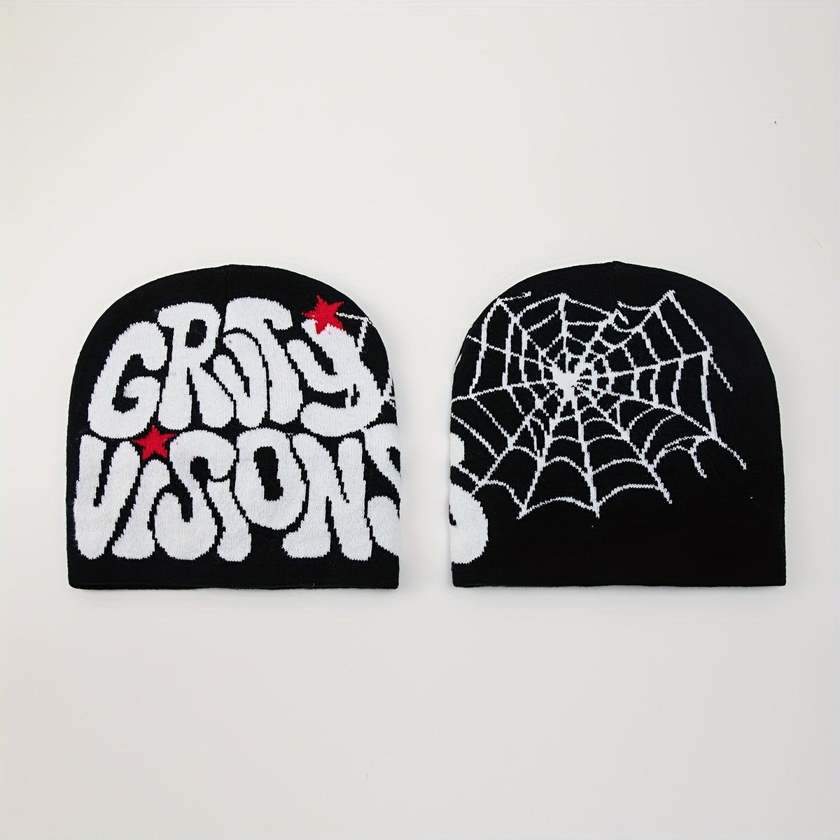 Spider Web Embroidered Beanie – Windproof Warm Winter Hat (Unisex)