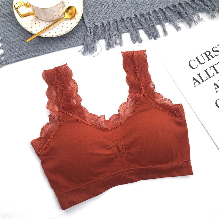 3D Sexy lace Lingerie Seamless Sport Bra Backless Strapless Top Bra Push Up Bralette Brassiere Women Underwear vest wrapped girl