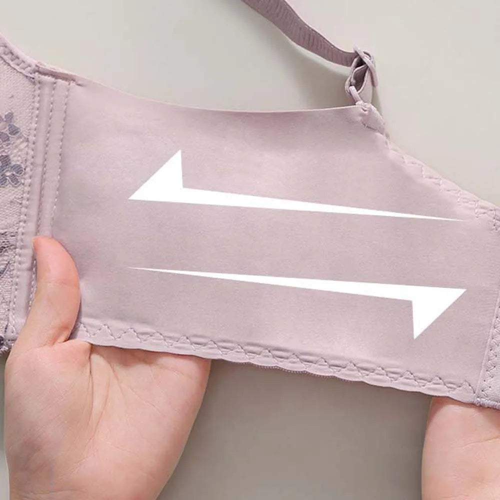 Seamless Girls Lace Seamless Bra Beautiful Back Shockproof Wireless Deep V Bra Korean Style Lace Flowers Brassiere for Women