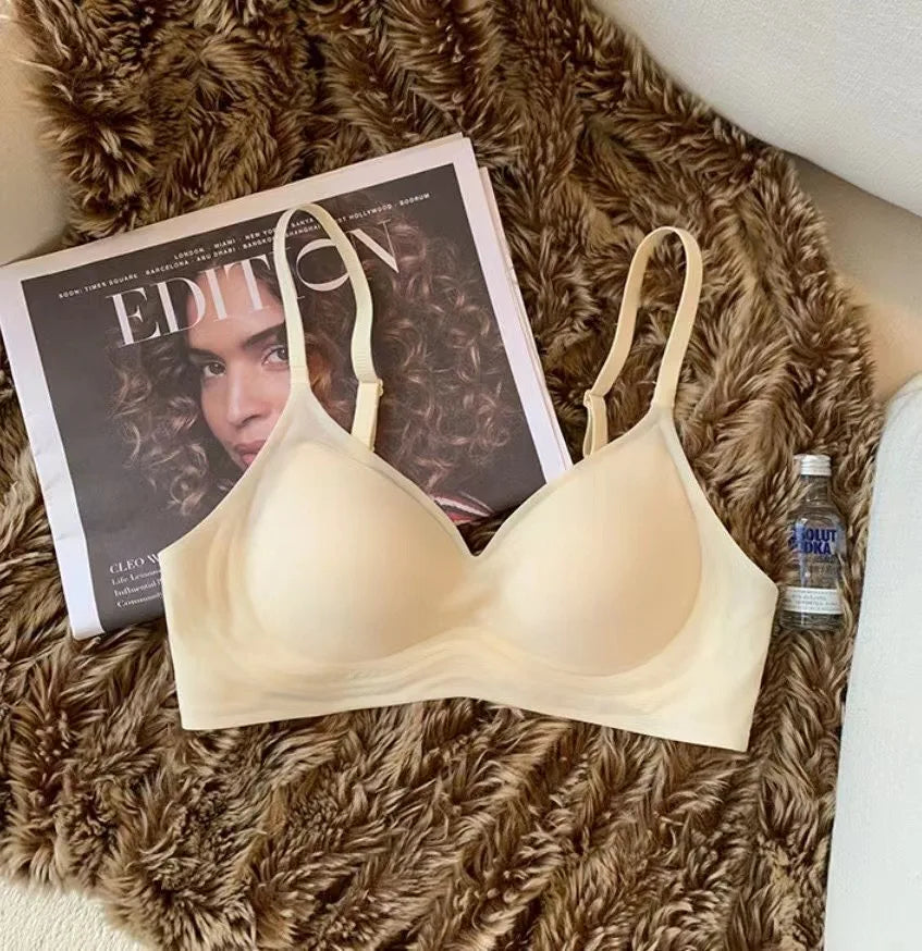 Traceless Naked Feeling Steel Ringless Underwear for Women Small Breasts Gathered, Soft Support, Breathable and Anti-sagging Bra