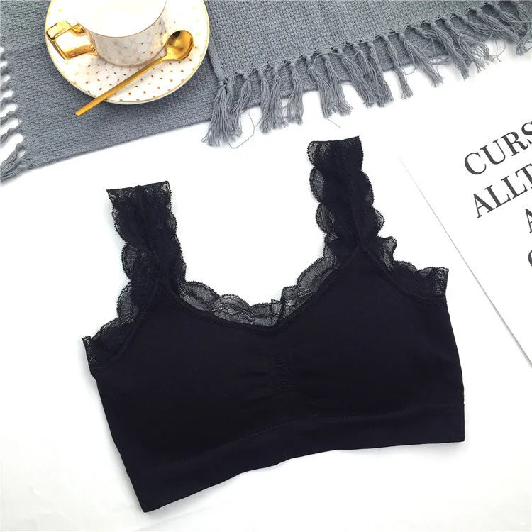3D Sexy lace Lingerie Seamless Sport Bra Backless Strapless Top Bra Push Up Bralette Brassiere Women Underwear vest wrapped girl