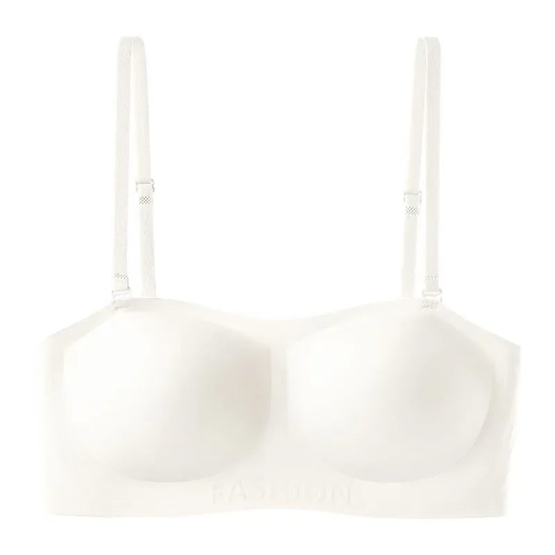 Strapless Bra for Women with Small Chest, Push-up, Non-slip and Anti-fall, Invisible and Seamless Bra with Detachable Straps