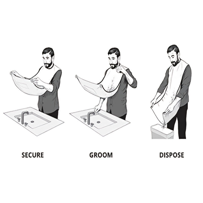 Men’s Beard Trimming Apron – Grooming Cape with Suction Cups for Mess-Free Shaving