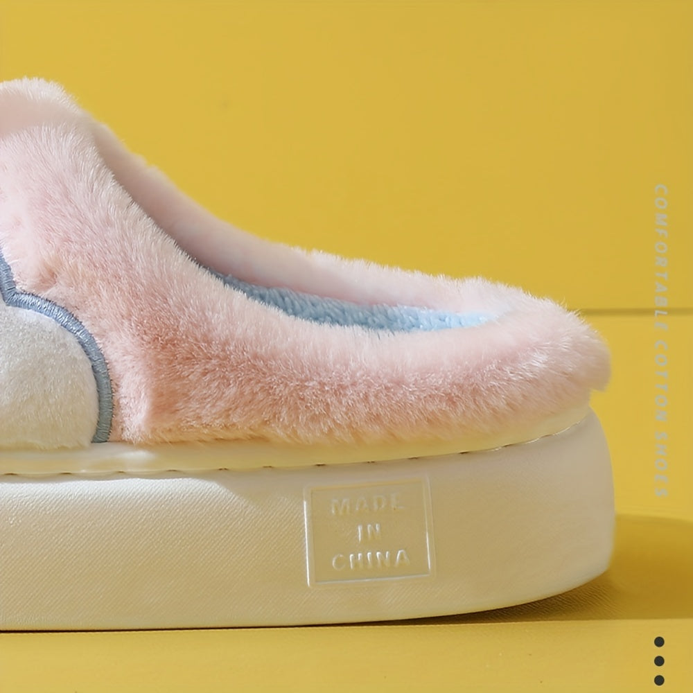 Women’s Cute Rabbit Plush Winter Slippers – Warm & Cozy Indoor Shoes