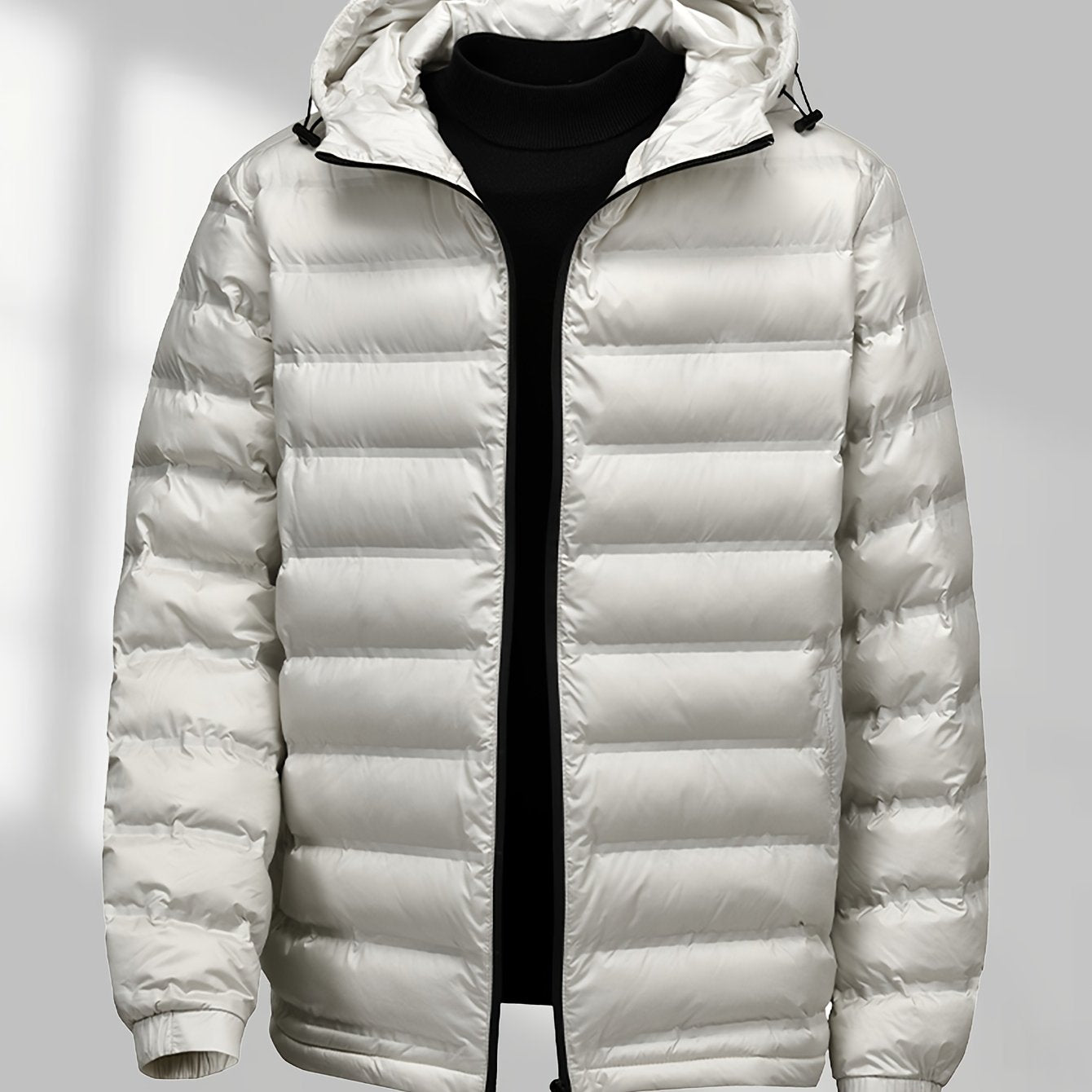 Men’s Thermal Winter Jacket – Heavyweight, Hooded, Zip-Up Coat for Cold Weather & Everyday Wear.